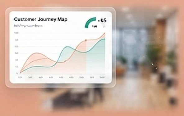 Customer journey map chart over a modern office
